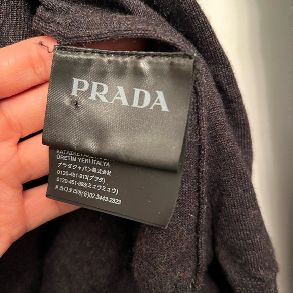 Prada Charcoal grey wool Cardigan Sweater V-Neck Made in Italy size 44 - Picture 5 of 9
